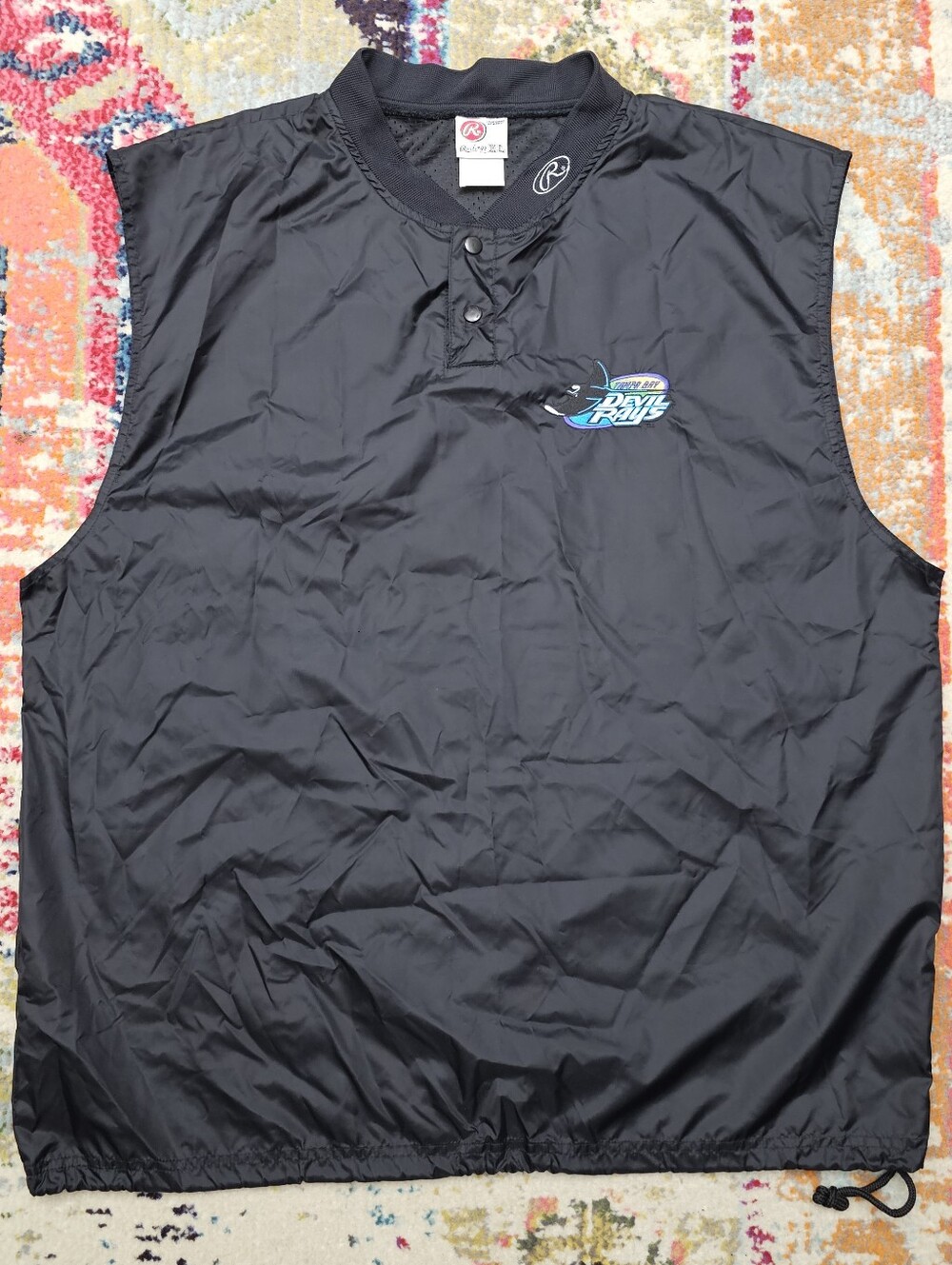 VTG Rawlings Tampa Bay Devil Rays Batting Windbreaker Pullover Mens Medium